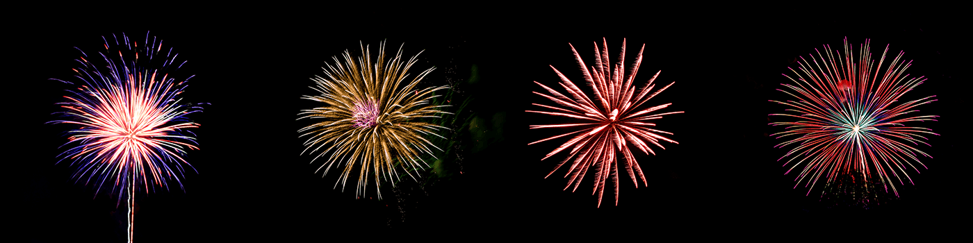 4 of the 100+ Fireworks Overlays for Photoshop
