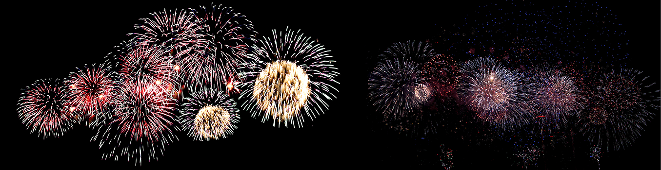 2 of the 100+ Fireworks Overlays for Photoshop