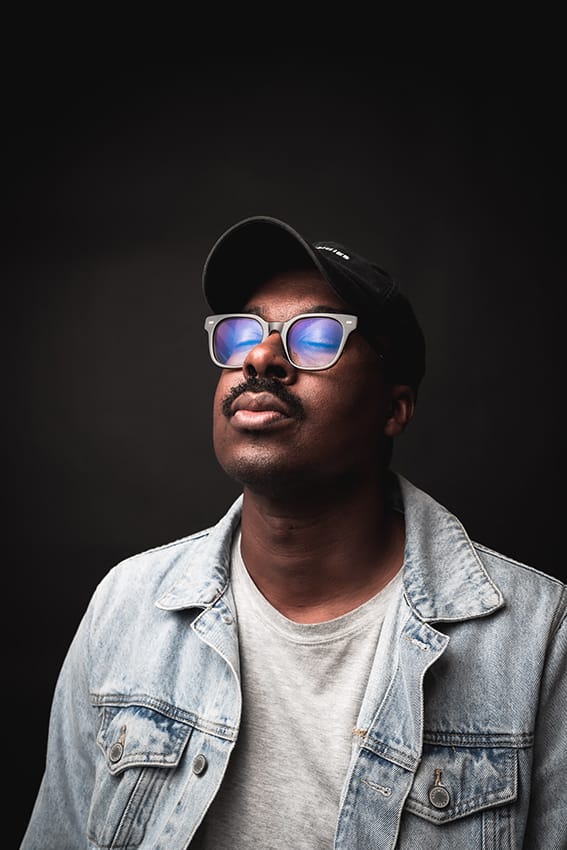 Before Example of Fireworks Overlays - Man with his eyes closed