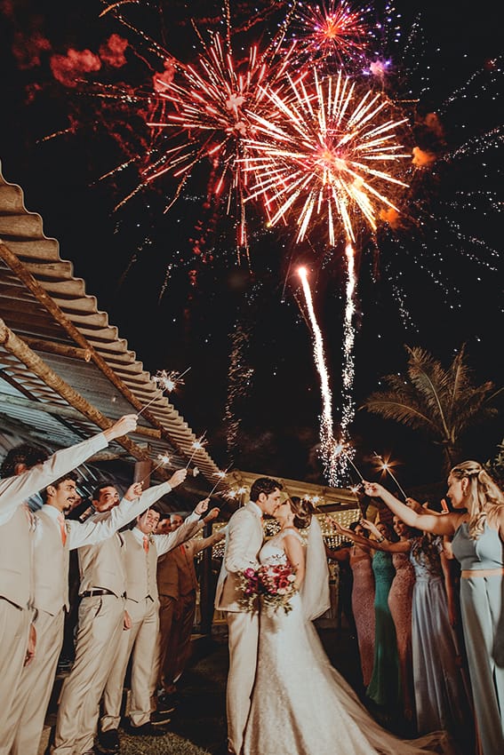 After Example of Fireworks Overlays - Wedding Party