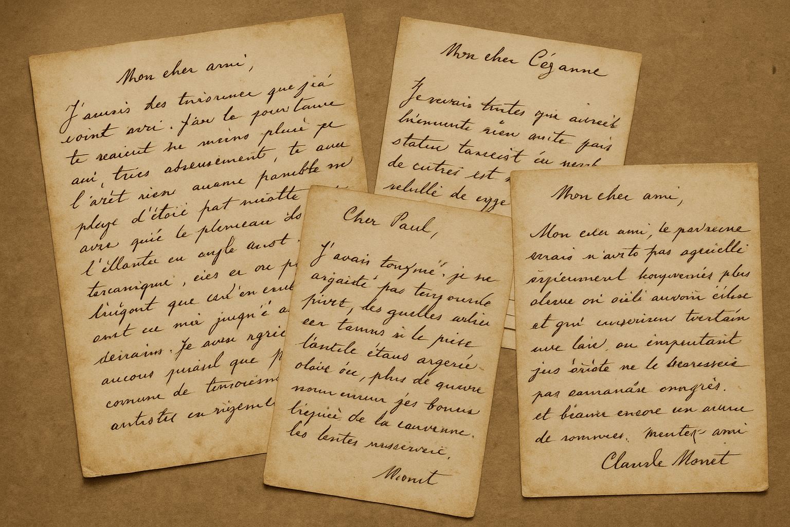 Claude Monet's Letters to his friend Paul Cézanne